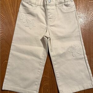 OshKosh B'gosh Cream Pants with Floral Detail